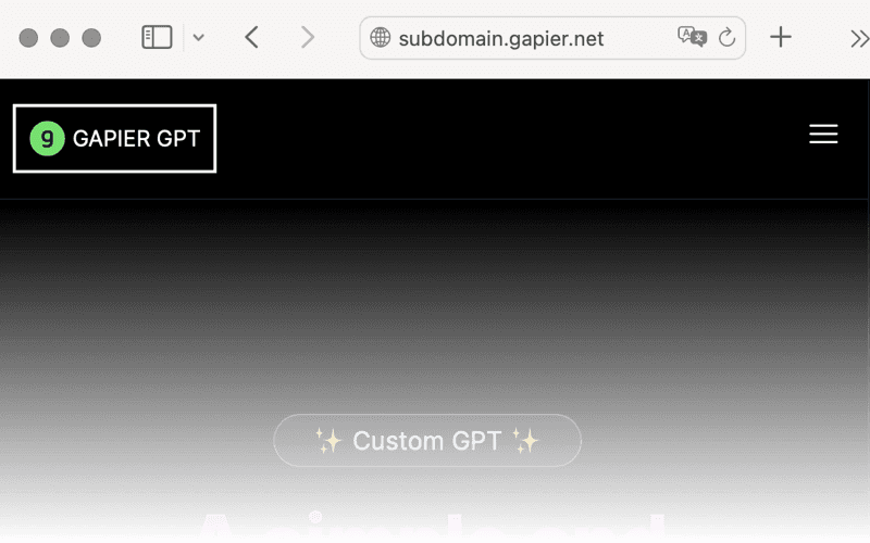 Picture of the Gapier GPTs Page