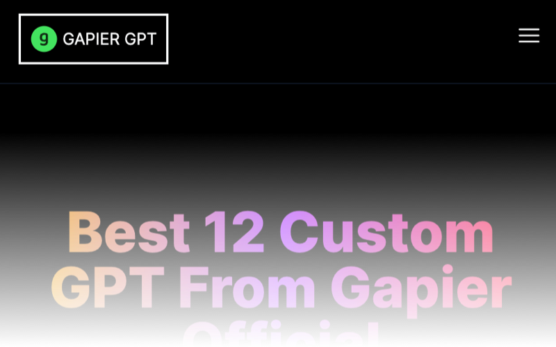 Picture of the Gapier GPTs Page