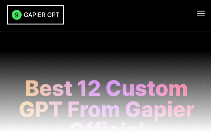 Picture of the Gapier GPTs Page